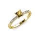 3 - Amra Princess Cut Citrine and Diamond Engagement Ring 