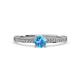 4 - Celia Blue Topaz and Diamond Engagement Ring 