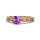 1 - Florie Classic 6.50 mm Round Amethyst Solitaire Engagement Ring 