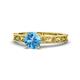 1 - Florie Classic 6.50 mm Round Blue Topaz Solitaire Engagement Ring 