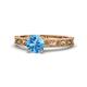 1 - Florie Classic 6.50 mm Round Blue Topaz Solitaire Engagement Ring 