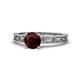 Florie Classic 6.50 mm Round Red Garnet Solitaire Engagement Ring 
