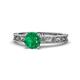 1 - Florie Classic 6.00 mm Round Emerald Solitaire Engagement Ring 