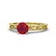 1 - Florie Classic 6.00 mm Round Ruby Solitaire Engagement Ring 