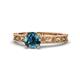 1 - Florie Classic 6.50 mm Round Blue Diamond Solitaire Engagement Ring 