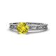 1 - Florie Classic 6.50 mm Round Yellow Diamond Solitaire Engagement Ring 