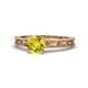 1 - Florie Classic 6.50 mm Round Yellow Diamond Solitaire Engagement Ring 