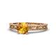 1 - Florie Classic 6.50 mm Round Citrine Solitaire Engagement Ring 