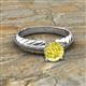 3 - Eudora Classic 6.00 mm Round Yellow Diamond Solitaire Engagement Ring 