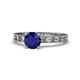 1 - Niah Classic 6.00 mm Round Blue Sapphire Solitaire Engagement Ring 
