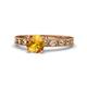 1 - Niah Classic 6.50 mm Round Citrine Solitaire Engagement Ring 