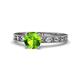 1 - Niah Classic 6.50 mm Round Peridot Solitaire Engagement Ring 