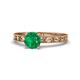 1 - Niah Classic 6.00 mm Round Emerald Solitaire Engagement Ring 