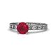 1 - Niah Classic 6.00 mm Round Ruby Solitaire Engagement Ring 