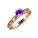 3 - Florie Classic 6.50 mm Round Amethyst Solitaire Engagement Ring 
