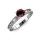 3 - Florie Classic 6.50 mm Round Red Garnet Solitaire Engagement Ring 