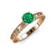 3 - Florie Classic 6.00 mm Round Emerald Solitaire Engagement Ring 