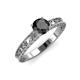 3 - Florie Classic 6.00 mm Round Black Diamond Solitaire Engagement Ring 