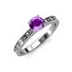 3 - Niah Classic 6.50 mm Round Amethyst Solitaire Engagement Ring 