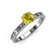 3 - Niah Classic 6.00 mm Round Yellow Diamond Solitaire Engagement Ring 