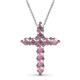1 - Abella Pink Tourmaline Cross Pendant 