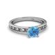 4 - Niah Classic 6.50 mm Round Blue Topaz Solitaire Engagement Ring 