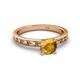 4 - Niah Classic 6.50 mm Round Citrine Solitaire Engagement Ring 