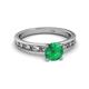 4 - Niah Classic 6.00 mm Round Emerald Solitaire Engagement Ring 