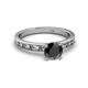 4 - Niah Classic 6.00 mm Round Black Diamond Solitaire Engagement Ring 