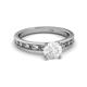 4 - Niah Classic 6.00 mm Round White Sapphire Solitaire Engagement Ring 