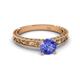 4 - Florie Classic 6.50 mm Round Tanzanite Solitaire Engagement Ring 