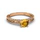 4 - Florie Classic 6.50 mm Round Citrine Solitaire Engagement Ring 