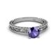 4 - Florie Classic 6.50 mm Round Iolite Solitaire Engagement Ring 