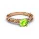 4 - Florie Classic 6.50 mm Round Peridot Solitaire Engagement Ring 