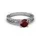 4 - Florie Classic 6.50 mm Round Red Garnet Solitaire Engagement Ring 