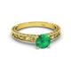 4 - Florie Classic 6.00 mm Round Emerald Solitaire Engagement Ring 