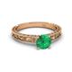 4 - Florie Classic 6.00 mm Round Emerald Solitaire Engagement Ring 