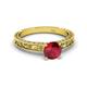4 - Florie Classic 6.00 mm Round Ruby Solitaire Engagement Ring 