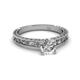 4 - Florie Classic 6.50 mm Round Certified Diamond Solitaire Engagement Ring 