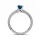 5 - Florie Classic 6.50 mm Round Blue Diamond Solitaire Engagement Ring 