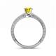 5 - Florie Classic 6.50 mm Round Yellow Diamond Solitaire Engagement Ring 