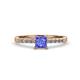 4 - Amra Princess Cut Tanzanite and Diamond Engagement Ring 