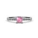 4 - Amra Princess Cut Pink Tourmaline and Diamond Engagement Ring 