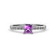 4 - Amra Princess Cut Amethyst and Diamond Engagement Ring 