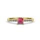 4 - Amra Princess Cut Rhodolite Garnet and Diamond Engagement Ring 