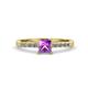 4 - Amra Princess Cut Amethyst and Diamond Engagement Ring 
