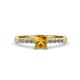4 - Amra Princess Cut Citrine and Diamond Engagement Ring 