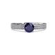4 - Aysel Blue Sapphire and Diamond Double Row Engagement Ring 
