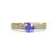 4 - Aysel Tanzanite and Diamond Double Row Engagement Ring 