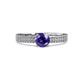 4 - Aysel Iolite and Diamond Double Row Engagement Ring 